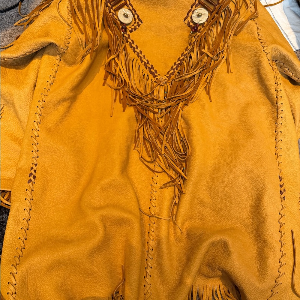 Fringed tan leather rusty dorr  Jacket - Picture 14 of 15